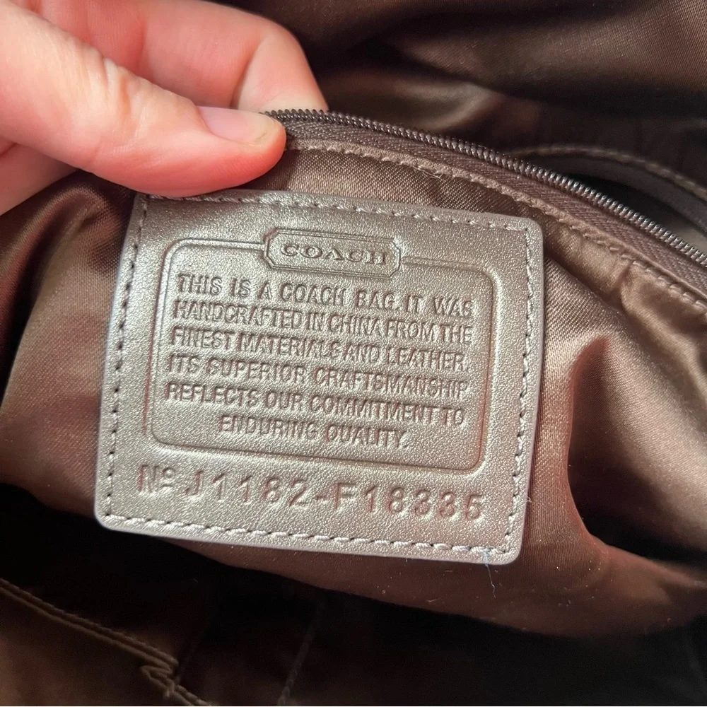 Coach Laura Signature Large Tote Shoulder Bag Brown Metallic Leather 18335 - Picture 15 of 15